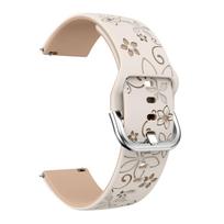 22mm Silicone Band for Garmin Venu 4 3 2 45mm Forerunner 255 265 46mm 570 47mm Universal Engraved Flower Strap for Garmin Venu 4 Venu 3 2 white