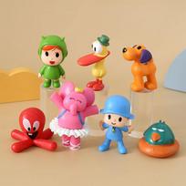 / 7 vnt./rinkinys Kawaii Pocoyo gyvūnų žaislas Paukštis Antis Dramblys Lėlės Žaislo Modelio Scenos Papuošalai Anime Animacinis mielas PVC figūrėlės Žaislai