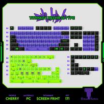 Eva01 Keycap Pc Pbt 171 Key High Translucent Cherry Purple Keycap Animation Anime Keycaps 7U/Alice Layout Split Space Keycap black