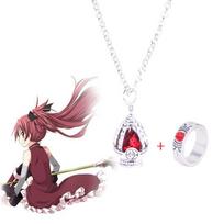 Anime Puella Magi Madoka Magica Cosplay Karoliai Kaname Madoka Miki Sayaka Sielos Brangakmenio Pakabukas Karoliai Žiedų Rinkinys Madingi Papuošalai white