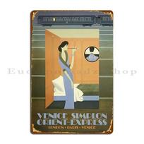 Venice Simplon Orient Express Pierre Fix Masseau Vintage Travel Poster Metal Sign Wall Decor Create Poster Bar Cave 20x30cm（7.8x11.8inch）