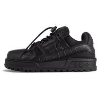 LOUIS VUITTON Trainer Maxi Little Jigglypuff Leather Round Tip Low top Skateboard Shoes Unisex Black 1ACN15 43 black