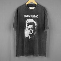 Eraserhead T Shirt David Lynch Surreal Horror Movie Merch Cult Classic Vintage Tee Men's Washed Short Sleeve Film Shirt XXXL gray