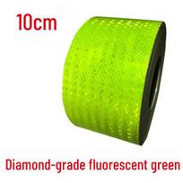 10CM pločio atspindinti naktinio eismo įspėjamoji juosta greitkeliui ir apsauginiam atitvarui 10cm Fluorescent Green - 3m