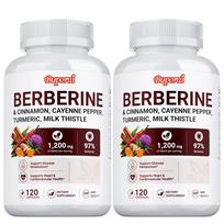 Berberino, Cinamono, Kajeno pipirų, Ciberžolės, Margainio Kapsulės 120 vnt. 1200mg — Augalinė formulė, Kasdienė sveikata, Maistinė parama 120*2