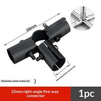 25 mm apvalus nerūdijančio plieno vamzdžio jungiklis, be atplaišų, lygus vamzdžio jungiklis baldų furnitūrai, vaikų žaidimų aikštelės rėmo tvirtinimui Bend 5 Way Black