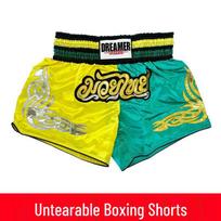 Universal Muay Thai Combat Shorts - Breathable Training Pants for Adults & Children 3XL (90KG+) žalia/geltona