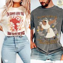Kronk Angel and Devil Matching T-shirt, I'm Gonna Lead You Down The Path That Rocks and Path Of Righteousness, Emperor's New Groove Couple 100 white