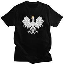Mens Polska Polish Eagle T Shirt Short-Sleeve Cotton Tshirt Classic T-shirt Casual Poland Coat M white