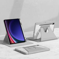 360° besisukantis dėklas, skirtas Samsung Galaxy Tab S9 S10 FE Lite 10.9'' 11'' su pasukamu stoveliu, skaidriu galiniu dangteliu ir pieštuko laikikliu Tab S9 FE