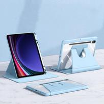 360° besisukantis dėklas, skirtas Samsung Galaxy Tab S9 S10 FE Lite 10.9'' 11'' su pasukamu stoveliu, skaidriu galiniu dangteliu ir pieštuko laikikliu Tab S10