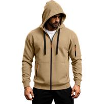Men's Casual Loose Fit Zip Up Hoodie Color Long Sleeve Sweatshirt XXL kupranugaris