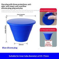 Universal Silicone Floor Drain Sealing Ring Deodorant Anti-leak Sewer Pipe Stopper for Home Bathroom Kitchen Use Blue for 45-75mm