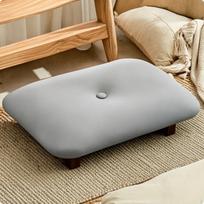 Žemas pufas su dygsniavimu, mažas, svetainei, biuro darbuotojams Gray Cat Scratch Leather