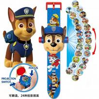 Vaikams Animacinis Projektorinis Laikrodis Šviečiantis Žaislas Laikrodis Paw Patrol Elsa Princesė 3-6 Metai Berniukai Mergaitės LED Šviesos Skaitmeninis Laikrodis mėlyna