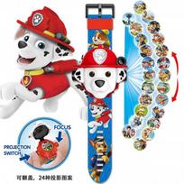 Vaikams Animacinis Projektorinis Laikrodis Šviečiantis Žaislas Laikrodis Paw Patrol Elsa Princesė 3-6 Metai Berniukai Mergaitės LED Šviesos Skaitmeninis Laikrodis balta