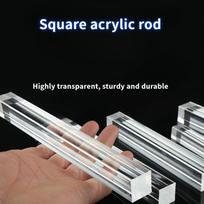 HD skaidrus akrilinis strypas Kvadratinis tvirtas strypas Skaidrus strypas, akrilinis dekoratyvinis šviesos kreiptuvas Square：3mm*3mm【50cm*1pcs】