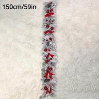 Lengvai dekoruojami kalėdiniai vainikai, lauko durų dekoracijos, sienų apmušalai, kalėdiniai sniego gaubliai, raudonų uogų kankorėžių dekoracijos 1Pc 150cm/59in