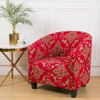 Klubo kėdės užvalkalas Mažo sofos odos apsauga Vienos sėdynės kėdės užvalkalas Armchair užvalkalai Valgomojo gėlėmis marginti 1 piece red