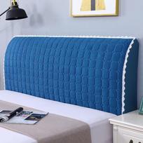 Viskas įskaičiuota Super Soft Smooth dygsniuotas galvos apdangalas Storas aksominis galvūgalio užvalkalas Vienspalvis lovos nugaros užvalkalas nuo dulkių 180CM blue