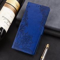 Nėrinių gėlių odinis atverčiamas piniginės knygos dėklas, skirtas Samsung Galaxy A05 A05S A54 A14 A04S Xiaomi Redmi Note 12 iPhone 15 14 13 12 11 Pro Max Stovo minkštas dangtelis For Samsung S21 Plus tamsiai mėlyna spalva