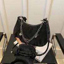 Madinga moteriška rankinė ant pečių pažastų krepšys prabangaus dizaino vienspalvis žinučių krepšys piniginė Crossbody Hobos rankinės 20x6x12cm juoda