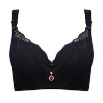 FallSweet Moteriškas nėriniuotas liemenėlė Push Up su lankeliais Dideli dydžiai Liemenėlė su pakietinimu 34–50 38D juoda
