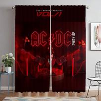 Virtuvės užuolaidos Camera Rock-ACDC Blackout užuolaida kambariui 2 skydelių pertvaros užuolaidėlės Helovino dekoracija Gyvenamasis Elegantiškas W50xH70cmx2pcs-CL