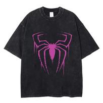 Vorų Spaudinys Skalbti Vintažiniai Marškinėliai Hip Hop Vyrams Moterims Marškinėliai Harajuku Gotikiniai Punk Medvilniniai Vasariniai Laisvi Marškinėliai Streetwear Y2k S purple