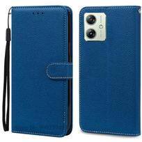 Skirta Moto G54 5G dėklas Silikoninis MotoG54 XT-2343-1 Odinis atverčiamas piniginės dėklas Motorola Moto G54 telefono dėklui Dangtelis Coque Fundas For Moto G54 5G tamsiai mėlyna spalva