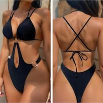 9 spalvų Seksualus Atviras Maudymosi Kostiumas Plonas Viengubas Maudymosi Kostiumas Moterims Maio Biquini Mujer Trikini Banador Monokini Bikini Badpak Femme S juoda