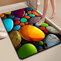 3D Pebble Floor Mat Anti Slip Mat Household Bathroom Entrance Absorbent and Anti Slip Mat 40*60cm orange