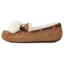 UGG Odiniai Batai Su Pomponu Ir Kaspinėliu Moteriški Plokščiapadžiai Kaštoninės Rudos Spalvos 1138651-CHE 37 brown