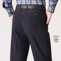 Vyriškos rudens/žiemos velvetinės kelnės - kasdienės ilgos kelnės vidutinio amžiaus ir vyresniems vyrams 39 (Waist 40 inches) tamsiai mėlyna spalva