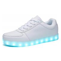 Unisex LED šviečiantys batai: USB įkraunami šviečiantys sportbačiai Size 44 balta