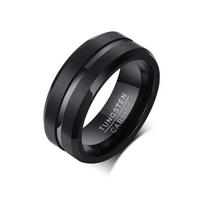 8 mm volframo plieno butelių atidarytuvas žiedas Madingi vyriški papuošalai Patvarus mados aksesuaras 8 black