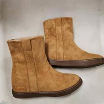 Snow boots women's inner height increase short tube fur integrated 2025 winter new fashion velvet warm thick-soled cotton boots 39 brown