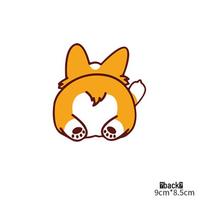 Cartoon Corgi Dog Stickers for Cars & Motorcycles - Rainproof orange
