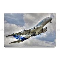 Kataras A350-1000 skrydyje Airbus A380 pakilimas Metalinis klubas Šventės Sienos dizainas Skardinis ženklas Plakatas 20x30cm