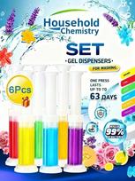 Flower Aromatic automatinis tualeto valymo gelis su efektyvia dezodoranto dezinfekcija, ilgalaikiu vonios kvapu ir nešvarumų valymo įrankiais 6Pcs