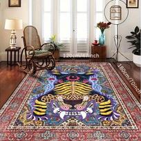 Tibetan Tiger Carpet Persian-Style Bedroom Area Rug Mat Exotic National Pattern Holiday Rectangle Bath Winter Decoration Rug 40X60cm-16x24in gray