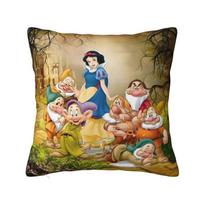 Disney Snieguolė ir septyni nykštukai Pagalvės užvalkalas Animacinis Fantazinis Filmas Anime Minkšta Prabangi Pagalvė Sofai Namų Dekoras 12x12Inch beige
