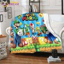Mario Bros Antklodė Aukštos Kokybės Flanelė Šilta Minkšta Pliušinė Ant Sofos-Lovoje Antklodė Tinka Oro Kondicionieriaus Antklodei 75x90cm