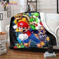 Mario Bros Antklodė Aukštos Kokybės Flanelė Šilta Minkšta Pliušinė Ant Sofos-Lovoje Antklodė Tinka Oro Kondicionieriaus Antklodei 75x90cm red