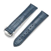 19mm 20mm 21mm 22mm Natūralios odos dirželis Omega Seamaster Speedmaster laikrodžiui, su sulankstoma sagtimi, vandeniui atsparus veršiuko odos laikrodžio dirželis-apyrankė 22mm gray