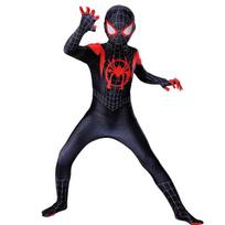 Aukštos Kokybės Superherojus Žmogus-voras Kostiumas Bodis Vaikams Suaugusiems Spandex Zentai Helovino Šventė Cosplay Kombinezonas 3D Stilius 2T(90cm) black