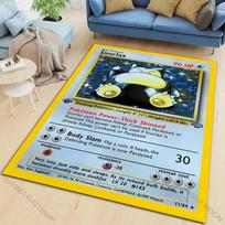 Pokémon kortelės Pikachu Charizard Squirtle spausdintas kilimas svetainei miegamajam sofos dekoravimui namų zona neslystanti kilimėlis žaidimų kilimėliai 40cm x 60cm black