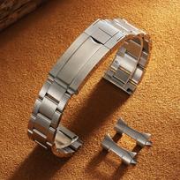 20mm 21mm 22mm lenkta galinė laikrodžio apyrankė Rolex SUBMARINER Daytona nerūdijančio plieno dirželis Apyrankė Pakeisti laikrodžio apyrankę vyrams moterims 21mm sidabras