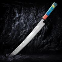 Sashimi peilis Atsitiktinė rankena Rankų darbo kalta Damasko plieno ašmenys Kiritsuke Sakimaru Yanagiba Mėsos kapoklė Ham Sushi Virtuvinis peilis 30cm Blade