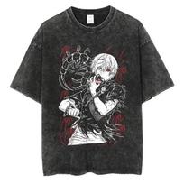 Tokyo Ghoul Ken Kaneki Ghoul Form Vintage Washed Oversized T-Shirt | Dark Fantasy Anime Streetwear Tee M dramblio kaulas